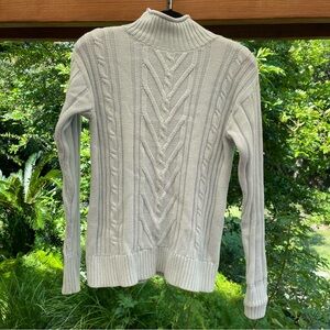 J Crew Cable knit Turtleneck Chunky Sweater 100% CottonSmall